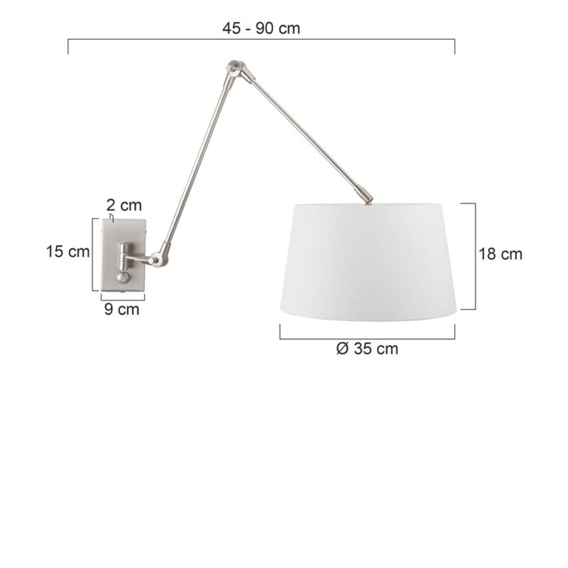 Uittrekbare wandlamp met kap Steinhauer Prestige chic - Afbeelding 6