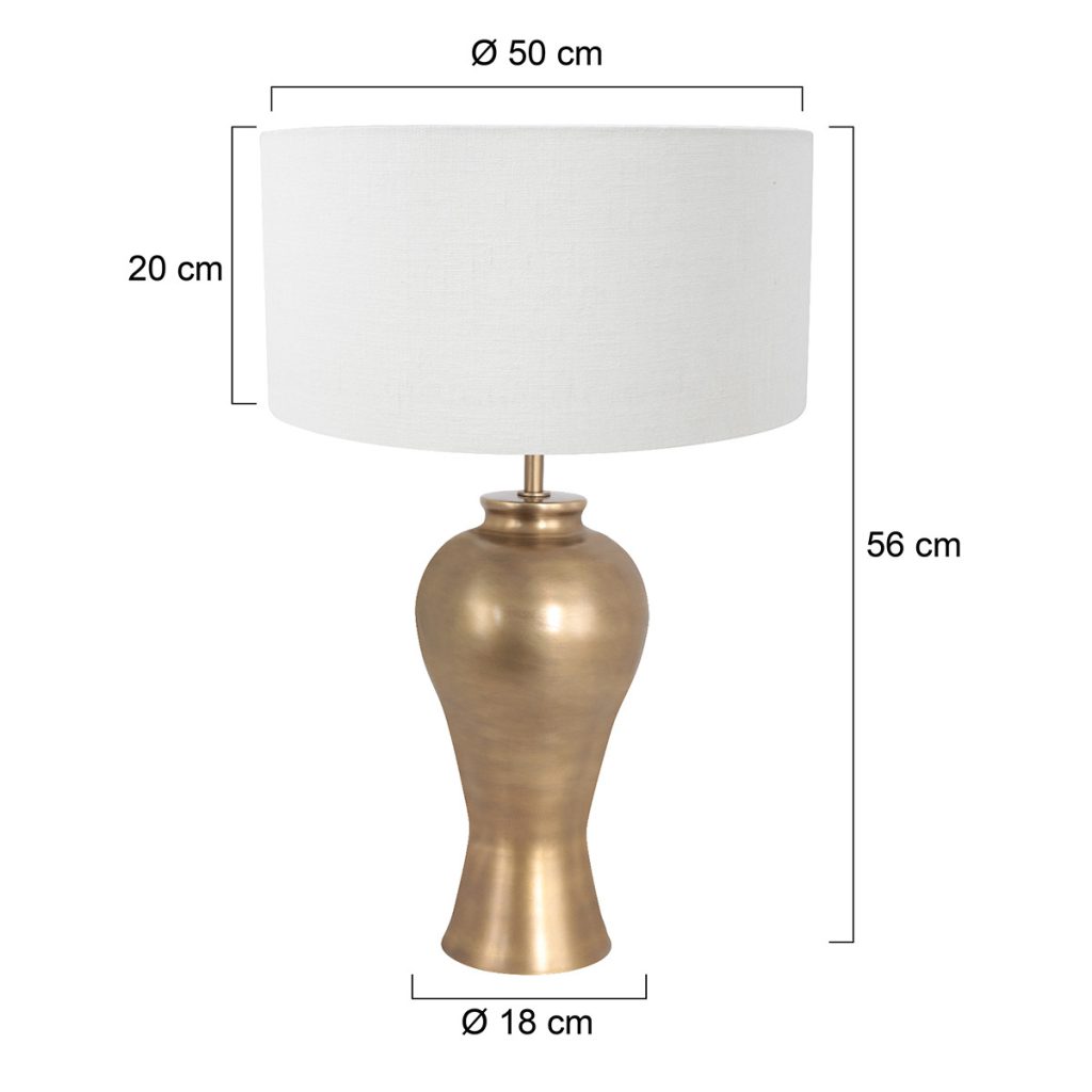 Vaaslamp met witte stoffen kap Steinhauer Brass - Afbeelding 6