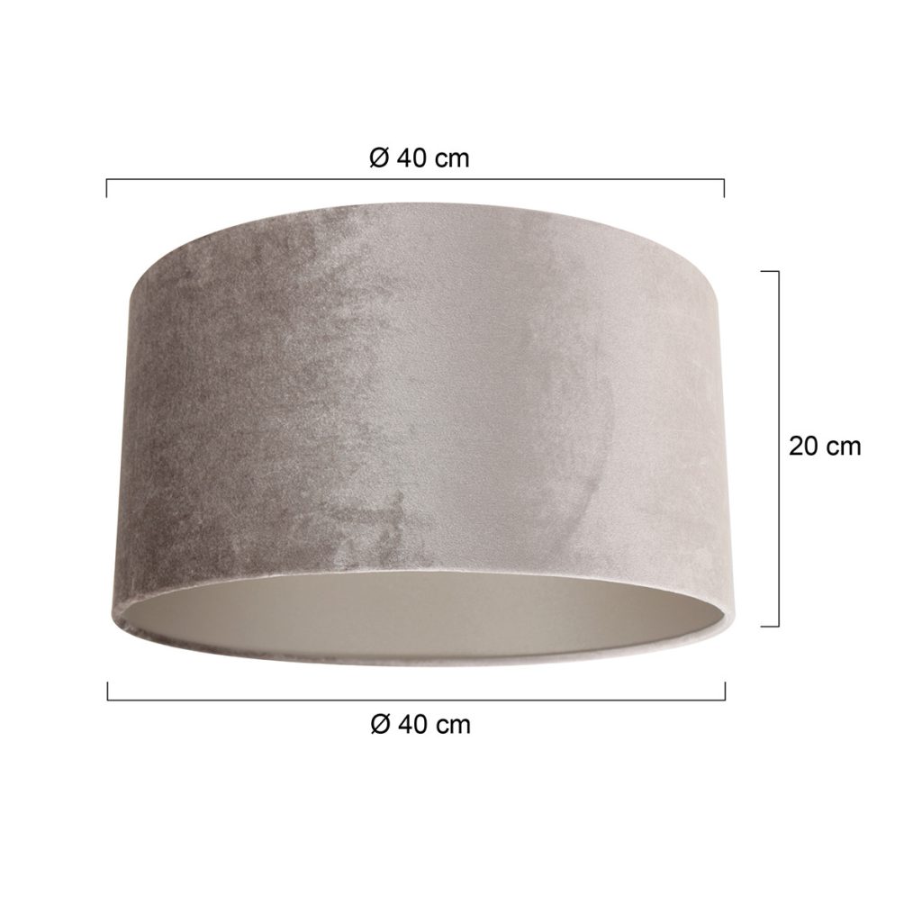 Moderne zilveren velours lampenkap Steinhauer  - Ø 40 cm - Afbeelding 6