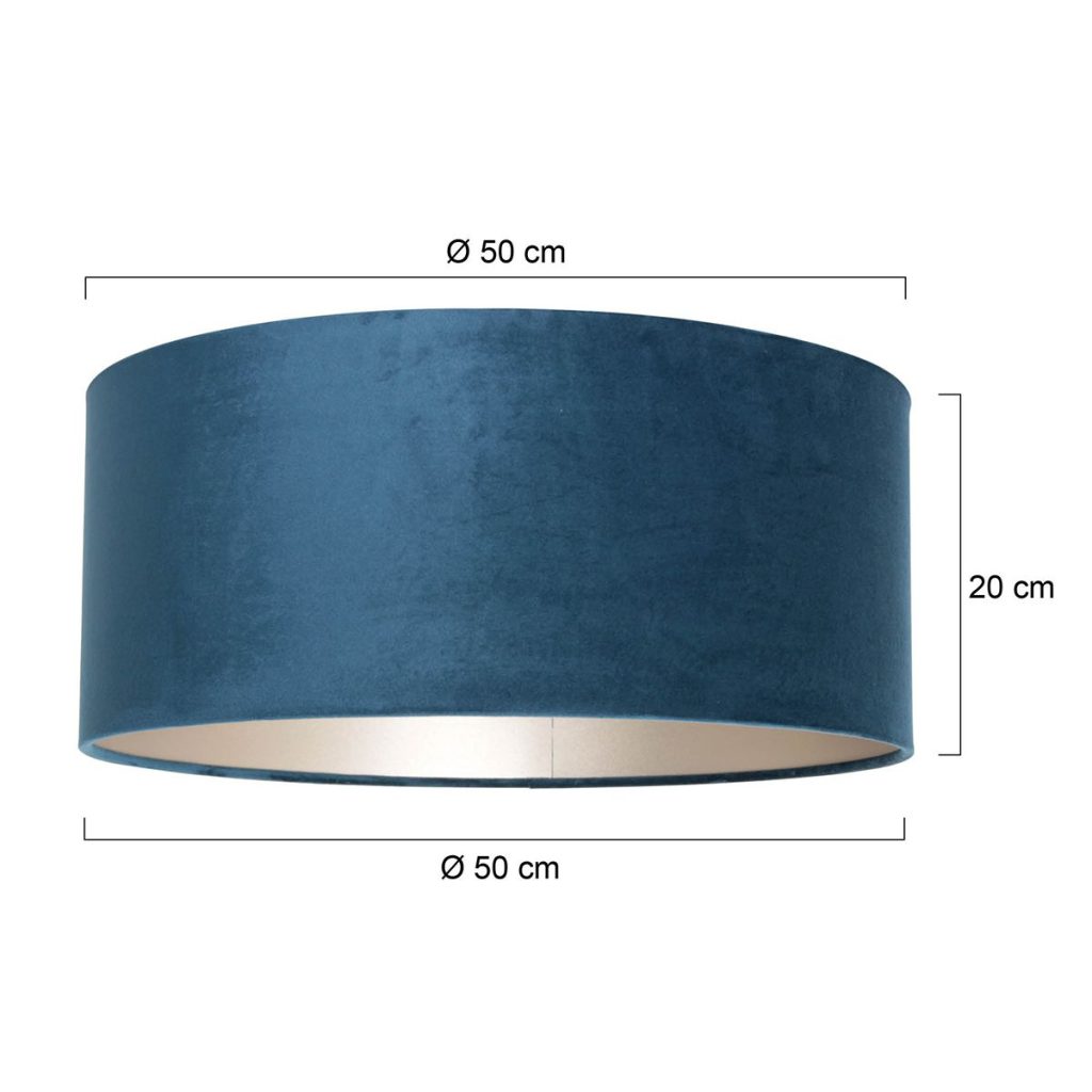 Moderne lampenkap blauw velours Steinhauer  - Ø 50 cm - Afbeelding 6