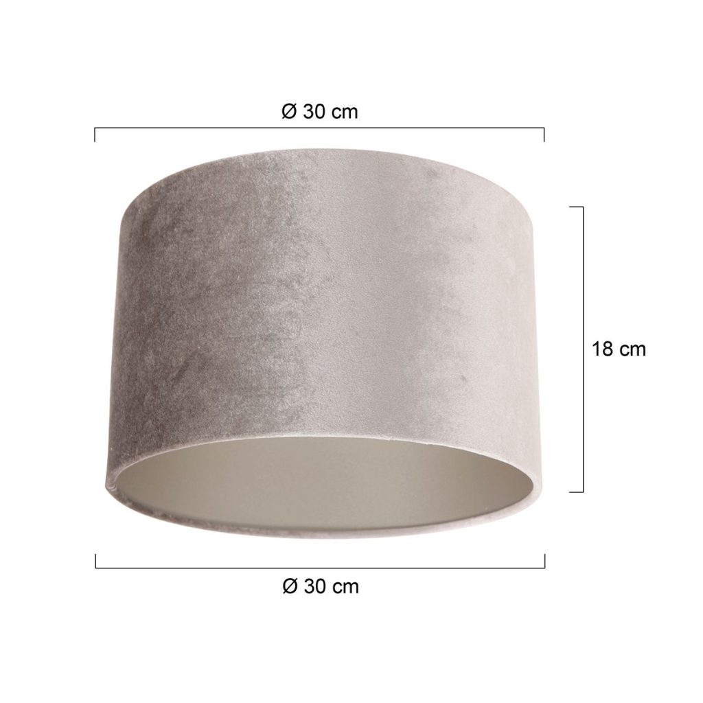 Moderne velours zilveren lampenkap Steinhauer  - Ø 30 cm - Afbeelding 6
