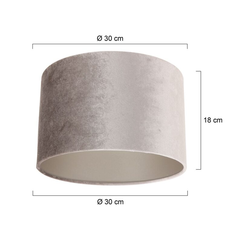 Moderne velours zilveren lampenkap Steinhauer  - Ø 30 cm - Afbeelding 6
