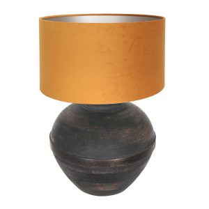 annelighting-tafellamp-lyons-zwart-houtveloursstof-ø40cm-e27-3470zw-1