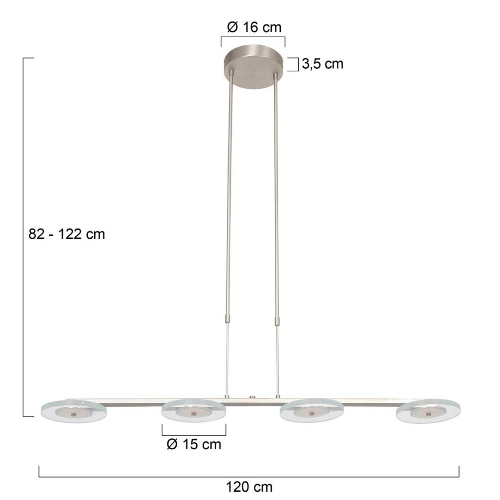 Moderne stalen metalen hanglamp Steinhauer Turound - Afbeelding 7