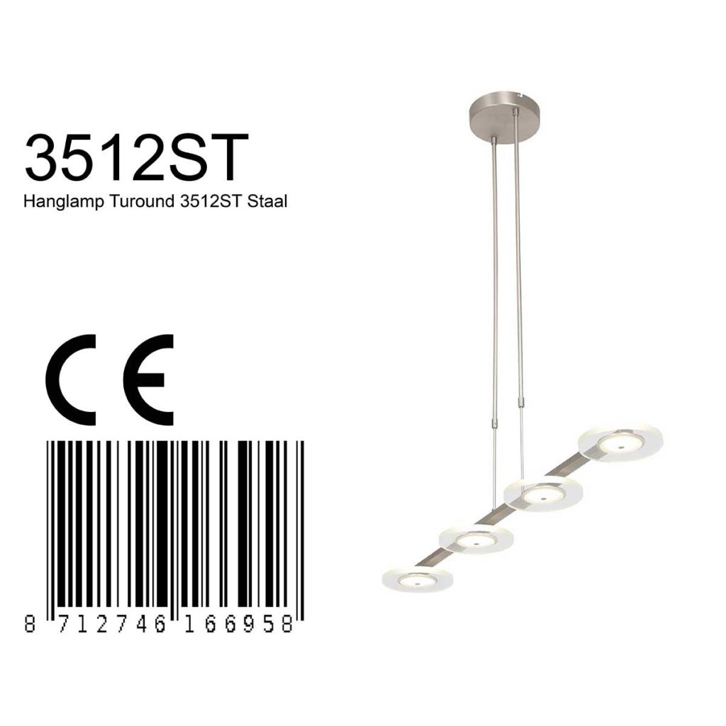 Moderne stalen metalen hanglamp Steinhauer Turound - Afbeelding 8