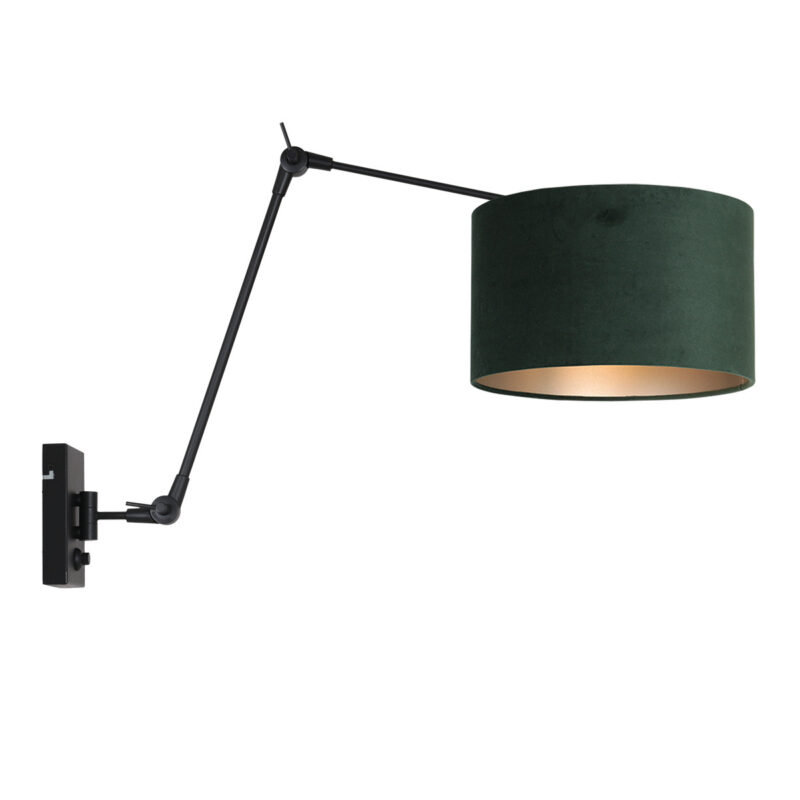 Trendy zwarte metalen wandlamp Steinhauer Prestige chic - Afbeelding 2