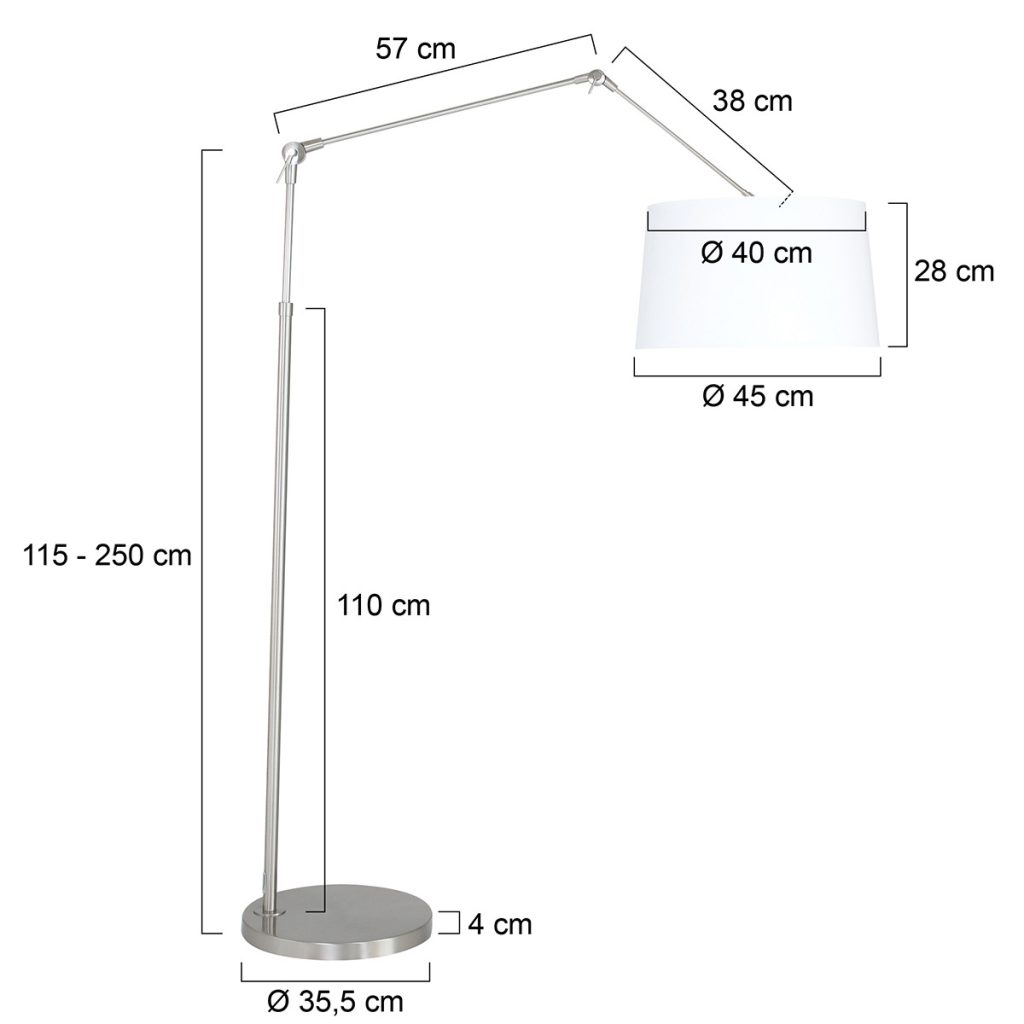 Moderne metalen stalen vloerlamp Steinhauer Prestige chic - Afbeelding 7