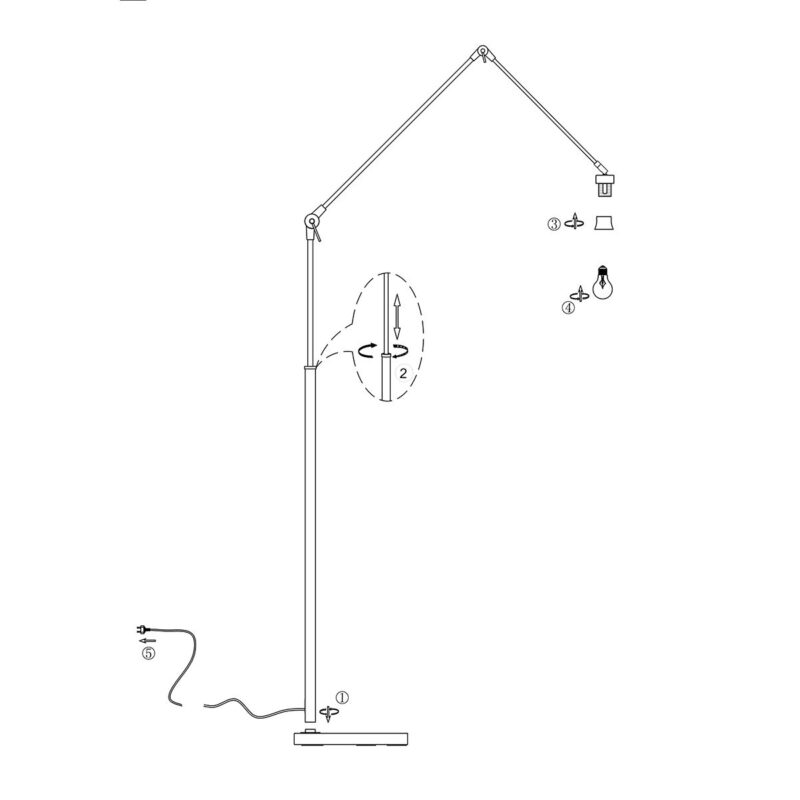 Moderne metalen stalen vloerlamp Steinhauer Prestige chic - Afbeelding 9
