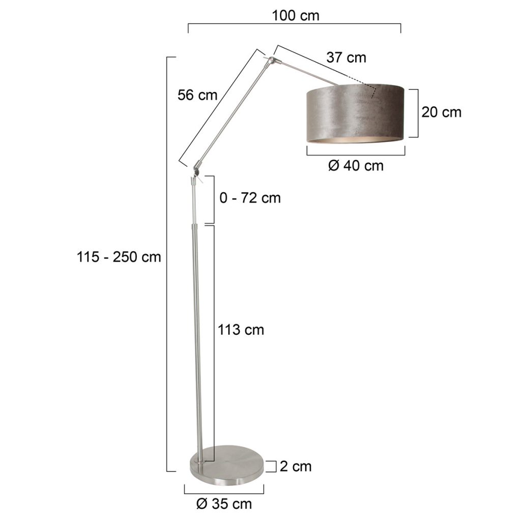 Verstelbare vloerlamp lange arm Steinhauer Prestige chic - Afbeelding 6