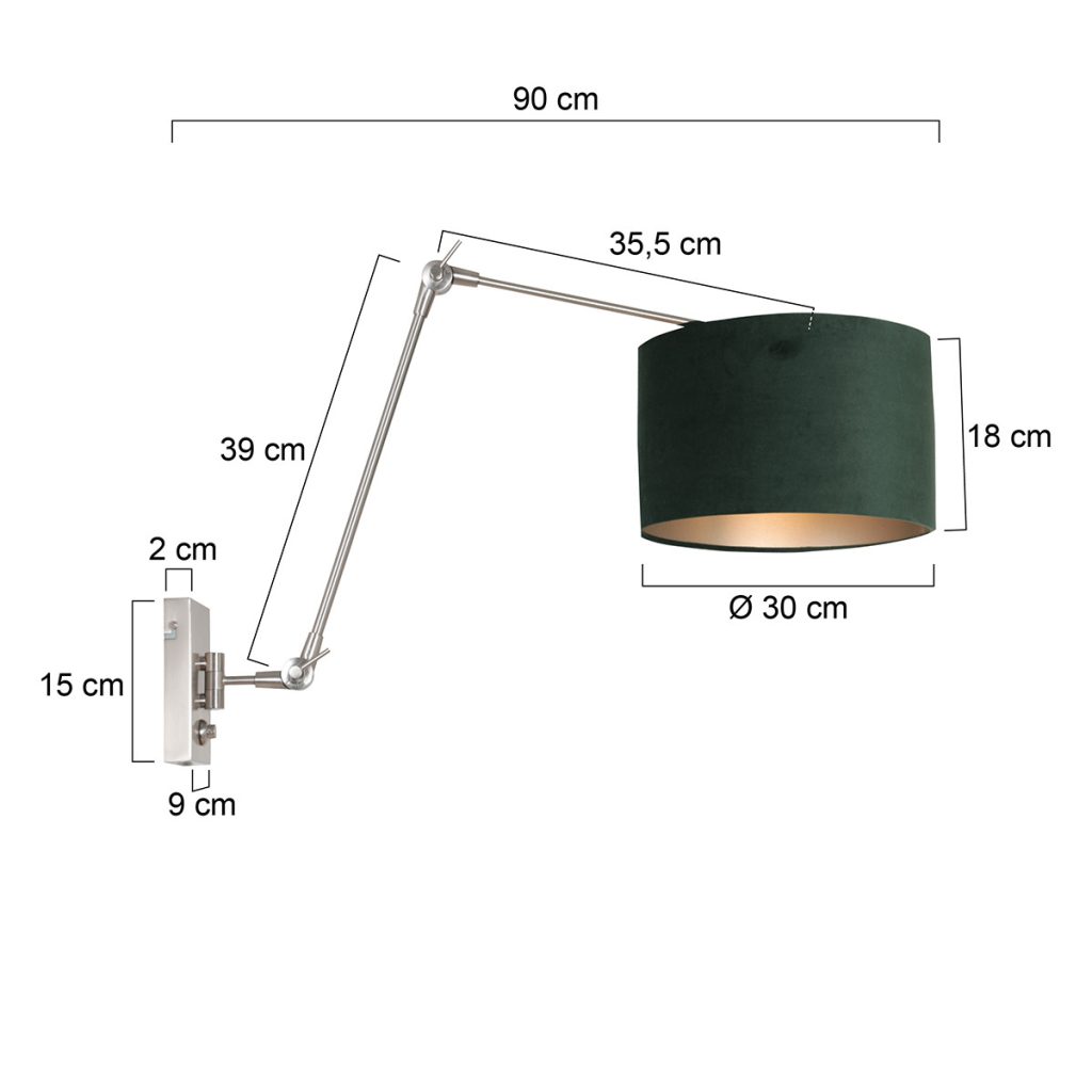 Verstelbare wandlamp met velours Steinhauer Prestige chic - Afbeelding 6