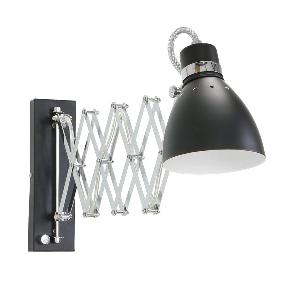 Metalen industriële hanglamp zwart scharnierarm Steinhauer Spring - Afbeelding 2