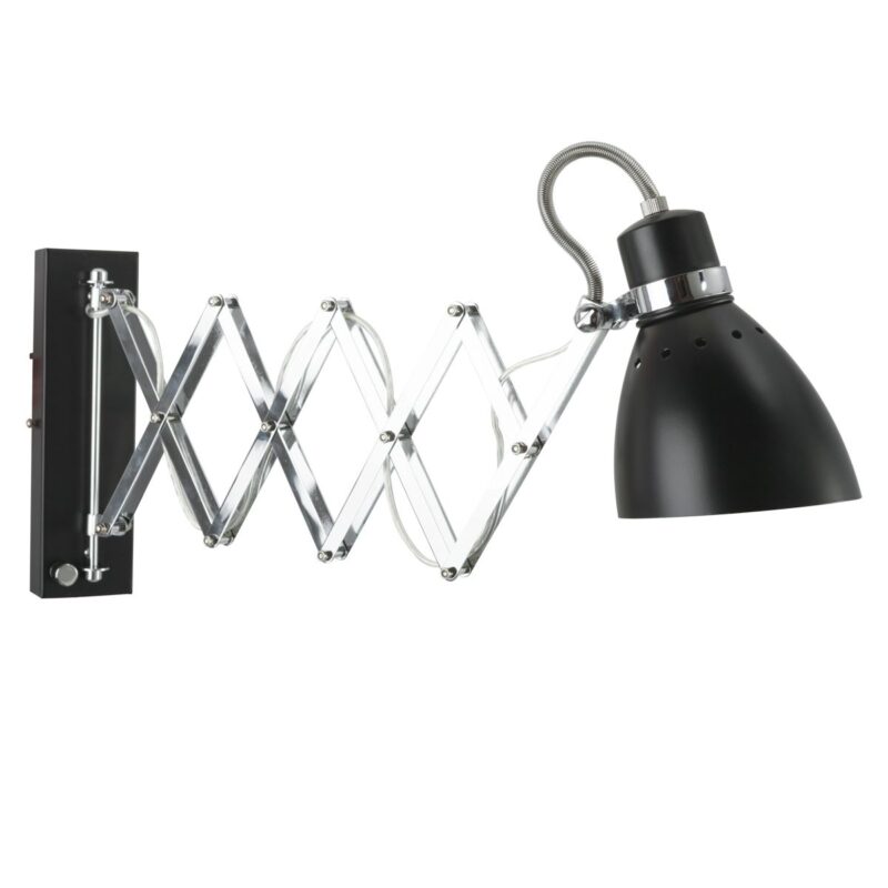 Metalen industriële hanglamp zwart scharnierarm Steinhauer Spring - Afbeelding 10