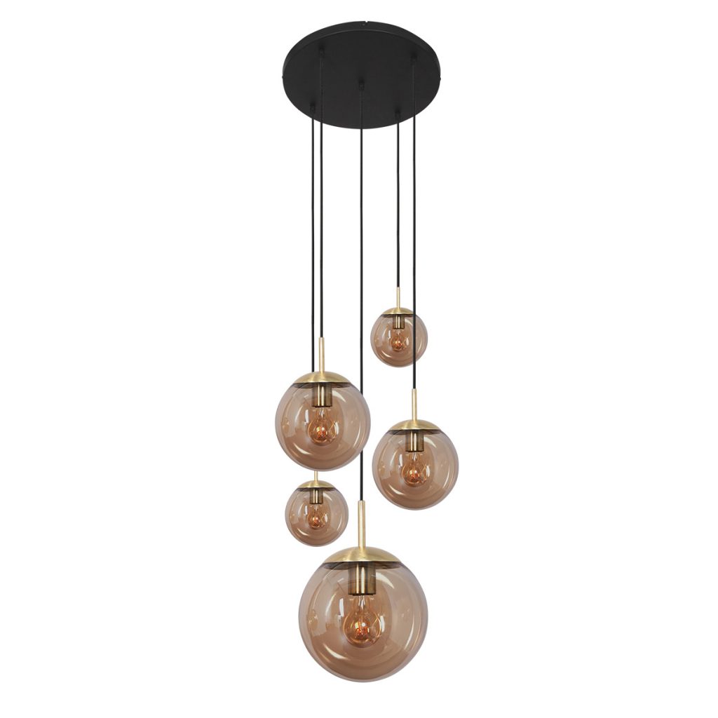 Moderne amberkleurige glazen hanglamp metaal Steinhauer Bollique led - Afbeelding 11