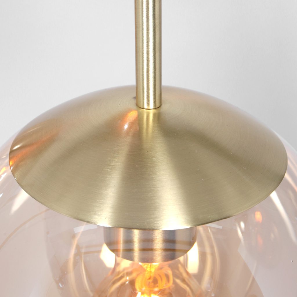 Moderne amberkleurige glazen hanglamp metaal Steinhauer Bollique led - Afbeelding 5