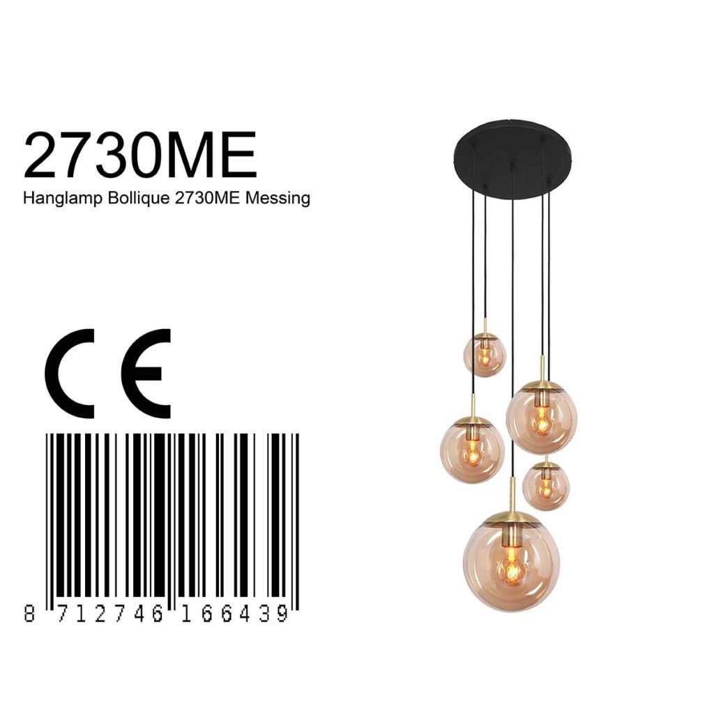Moderne amberkleurige glazen hanglamp metaal Steinhauer Bollique led - Afbeelding 9