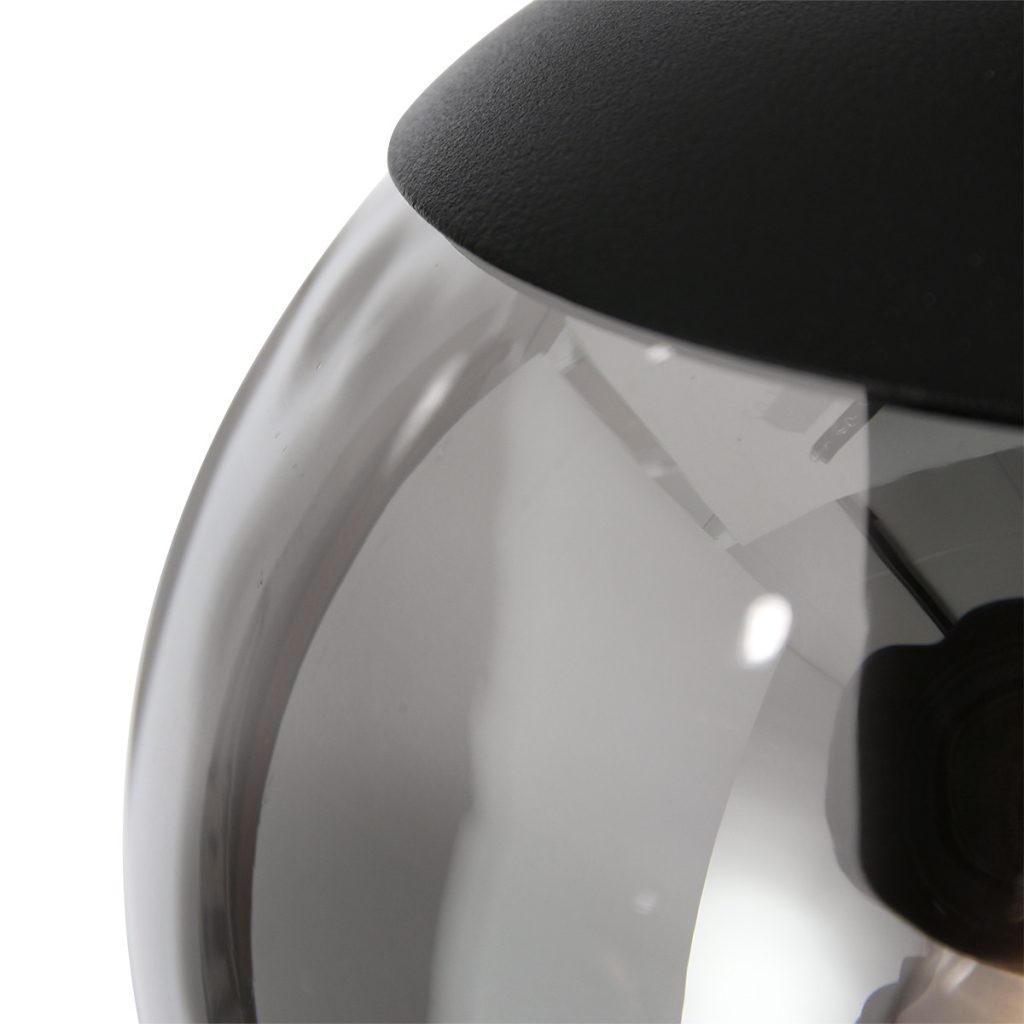 Videlamp zwart met rookglas Steinhauer Bollique led - Afbeelding 4