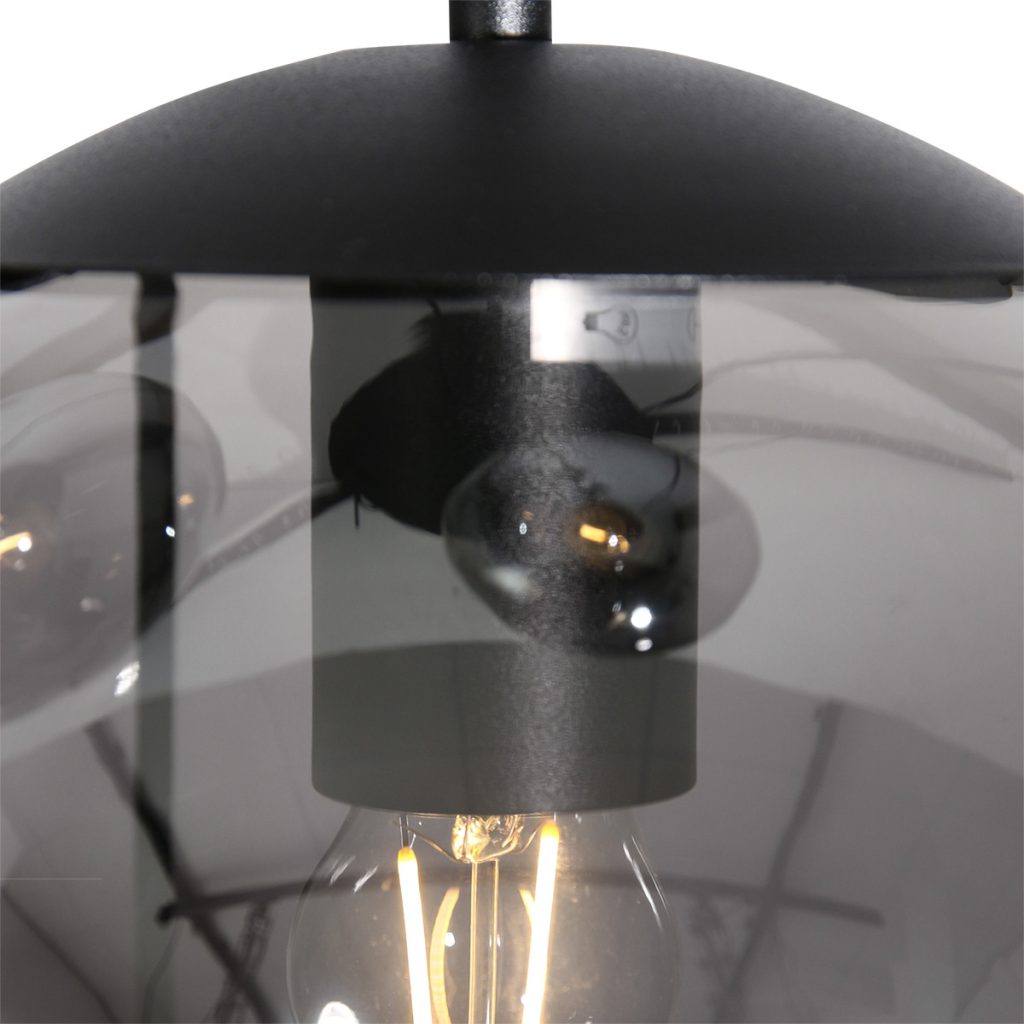 Videlamp zwart met rookglas Steinhauer Bollique led - Afbeelding 6