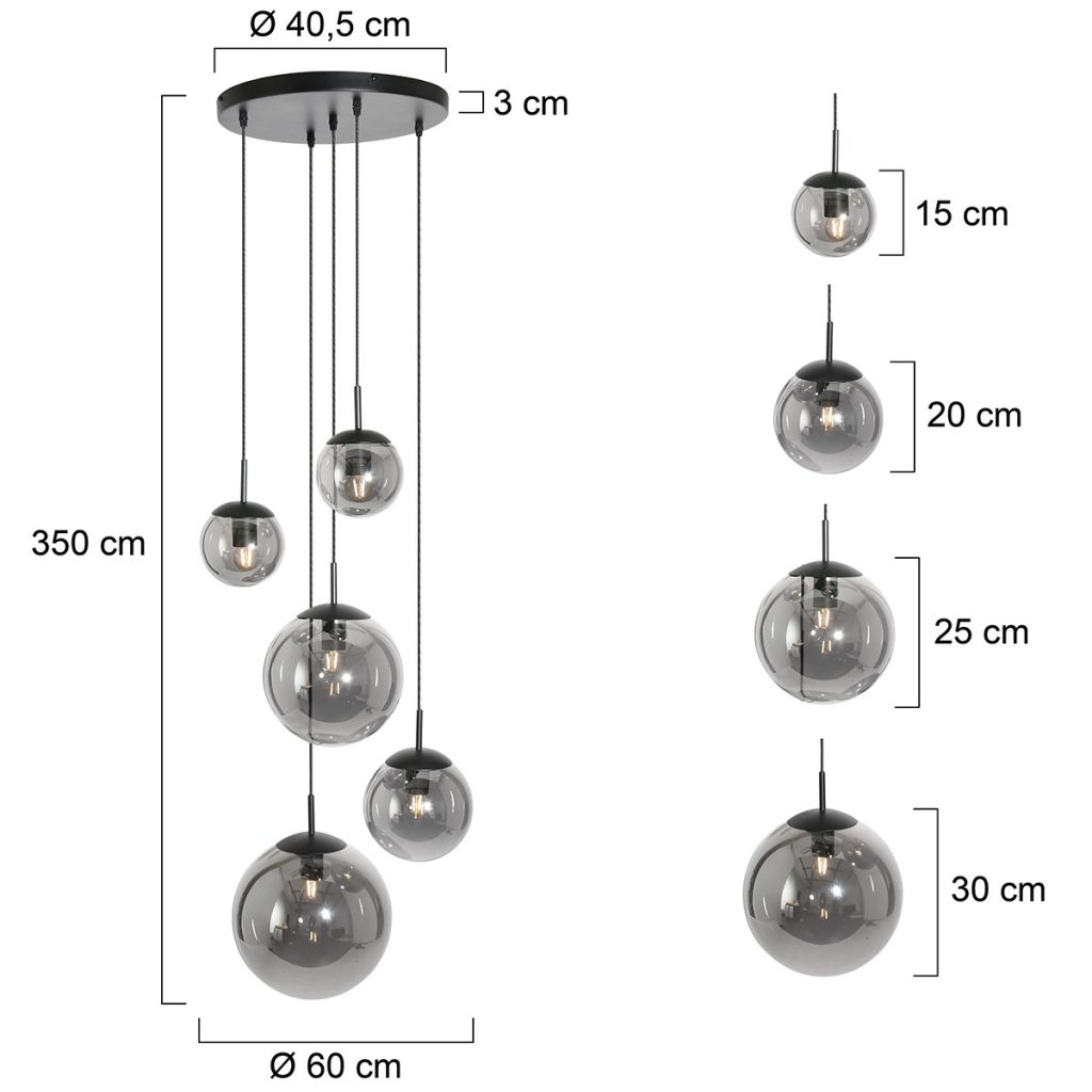 Videlamp zwart met rookglas Steinhauer Bollique led - Afbeelding 7