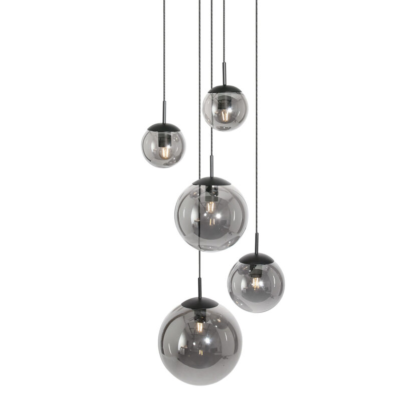 steinhauer-hanglamp-bolliqueled-zwart-glasmetaal-ø60cm-e27-2730zw-1
