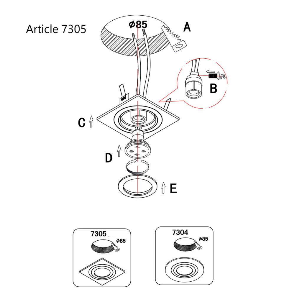 vierkante-inbouwspot-steinhauer-pelite-spot-7305zw-7