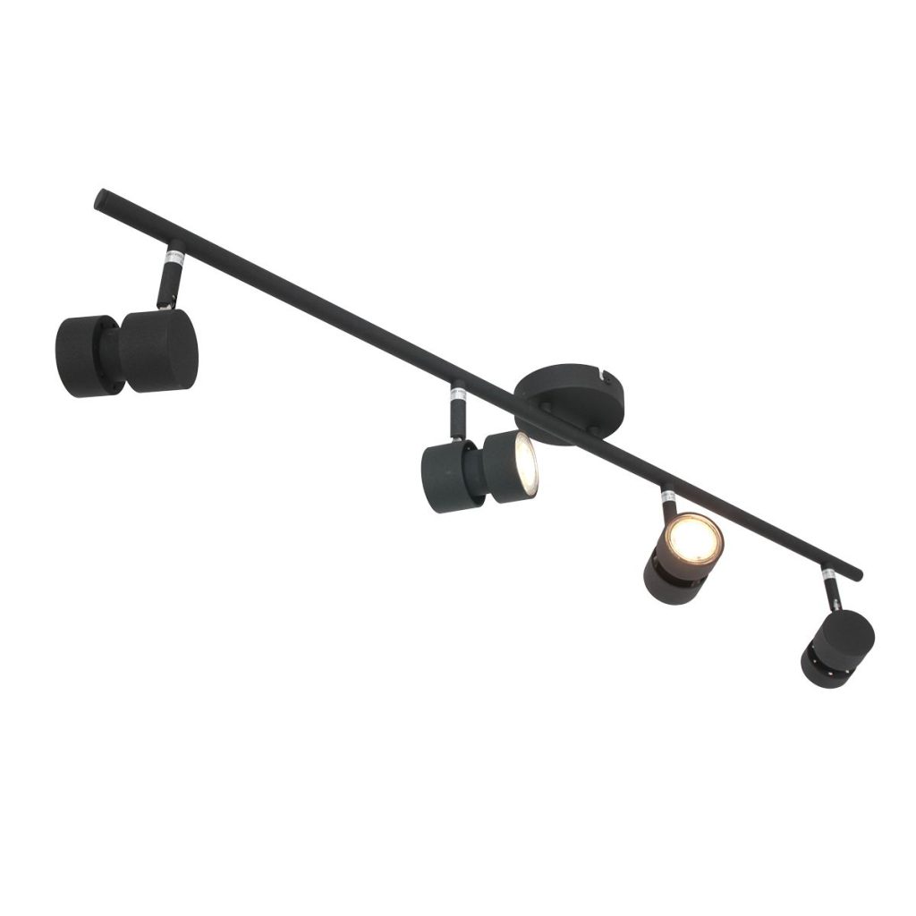 Moderne zwarte metalen plafonnière Steinhauer Natasja led - Afbeelding 12