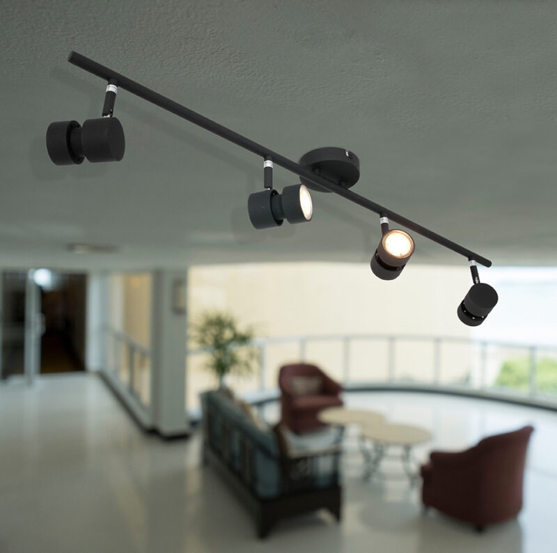 Moderne zwarte metalen plafonnière Steinhauer Natasja led - Afbeelding 3