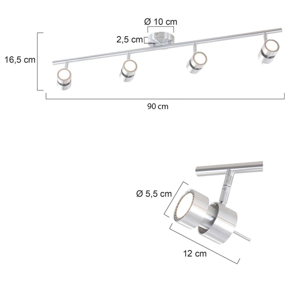 Moderne stalen metalen plafonnière Steinhauer Natasja led - Afbeelding 6