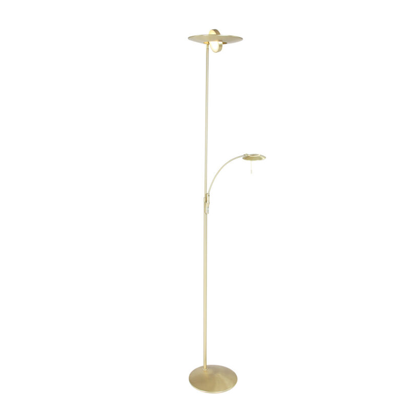 Vloerlamp met leesarm messing kleur goud Steinhauer Zenith led - Afbeelding 2