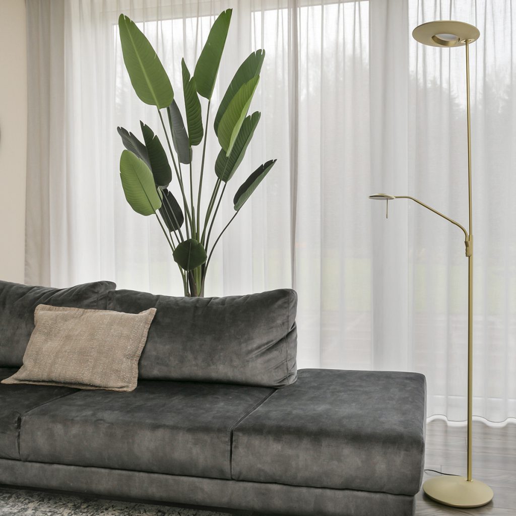 Vloerlamp met leesarm messing kleur goud Steinhauer Zenith led - Afbeelding 18