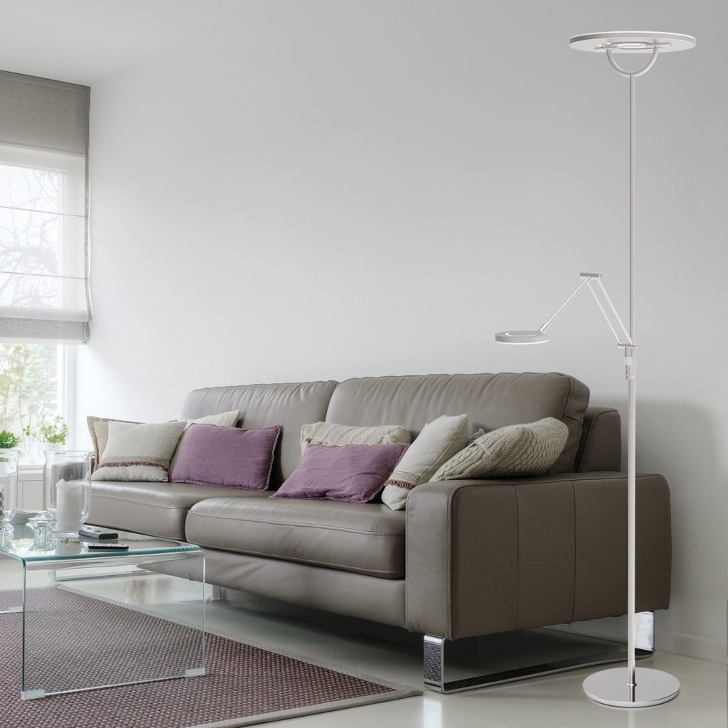 Moderne design vloerlamp met leeslamp staal Steinhauer Soleil - Afbeelding 3