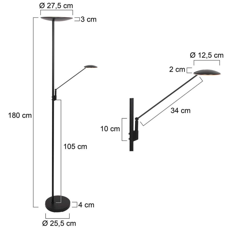 Vloerlamp met leeslampje Steinhauer Daphne - Afbeelding 8