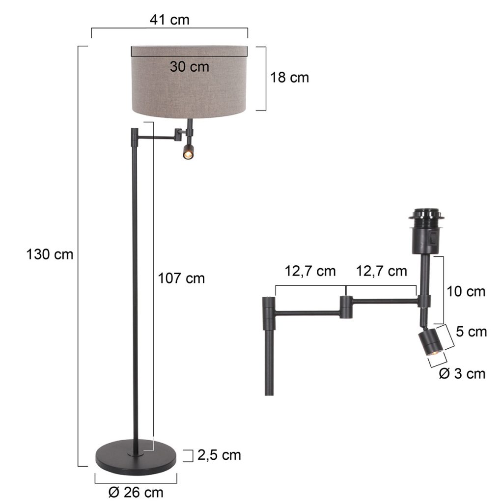 Vloerlamp met ronde lampenkap Steinhauer Stang - Afbeelding 6