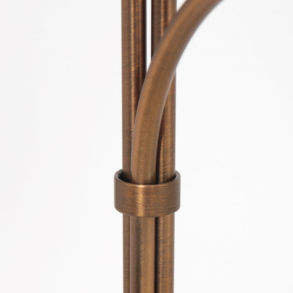 Klassieke bronzen metalen glazen vloerlamp Steinhauer Sovereign classic - Afbeelding 12