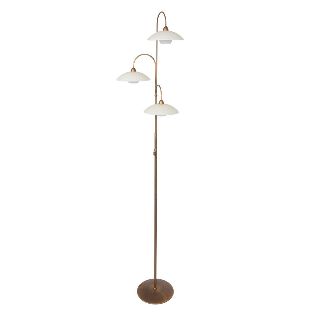Klassieke bronzen metalen glazen vloerlamp Steinhauer Sovereign classic - Afbeelding 14