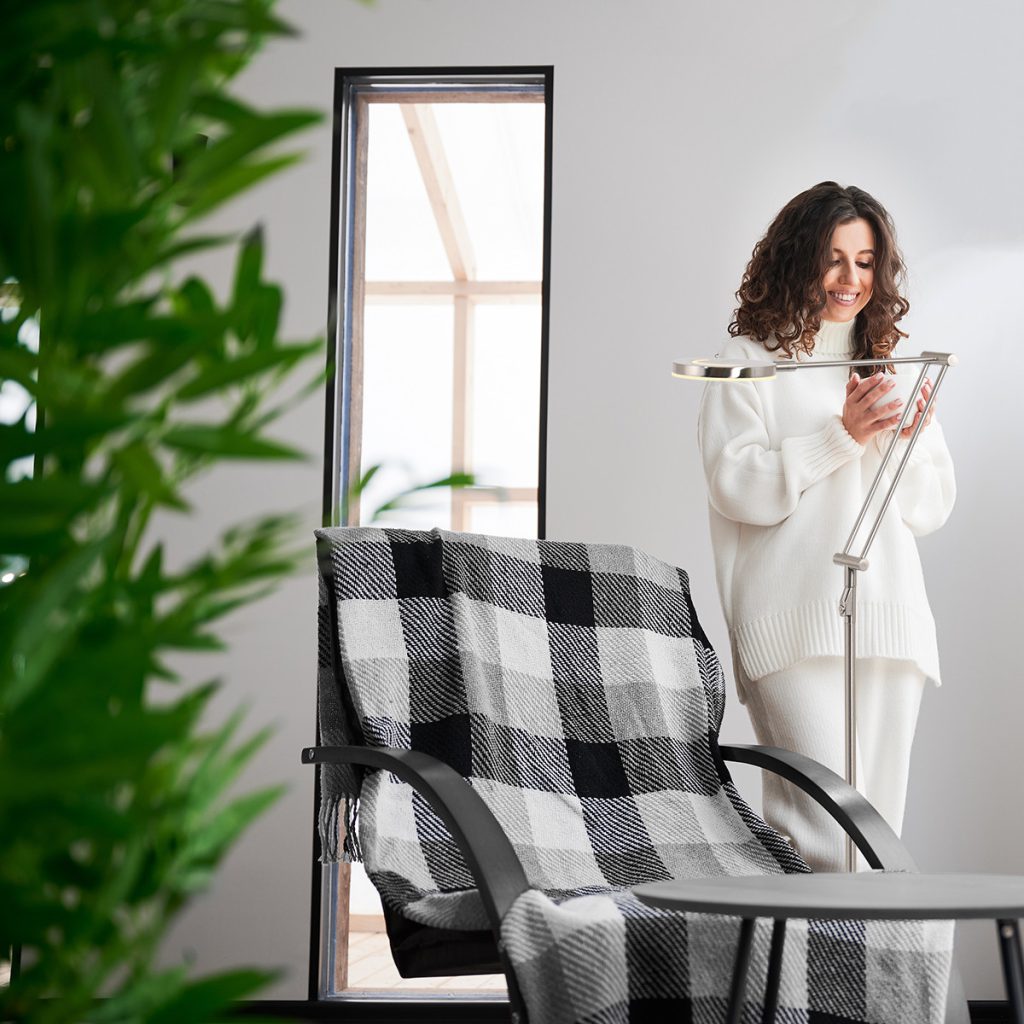 Staalkleurige moderne verstelbare vloerlamp Steinhauer Soleil - Afbeelding 3