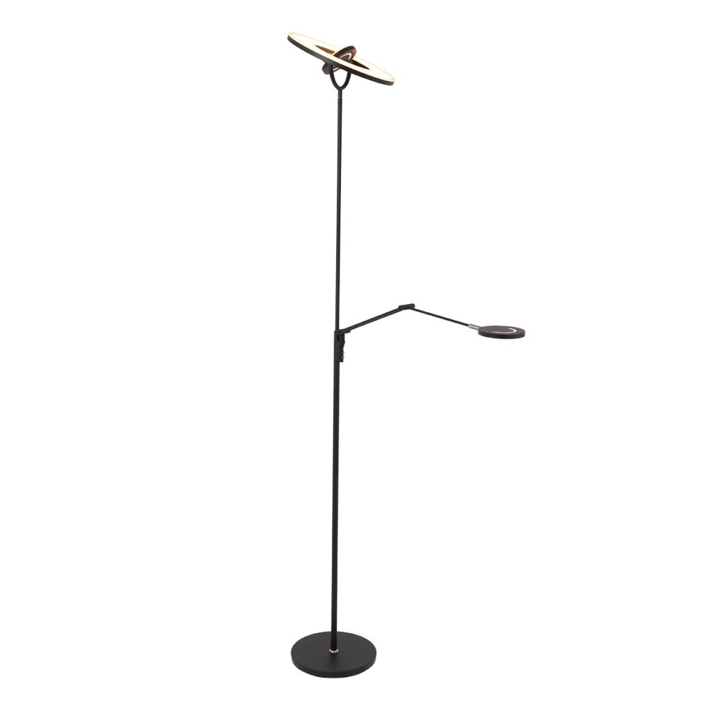 Zwarte vloerlamp met verstelbare leeslamp Steinhauer Soleil - Afbeelding 2