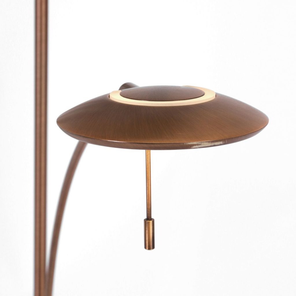 Klassieke bronzen metalen kunststof vloerlamp Steinhauer Zenith led - Afbeelding 15