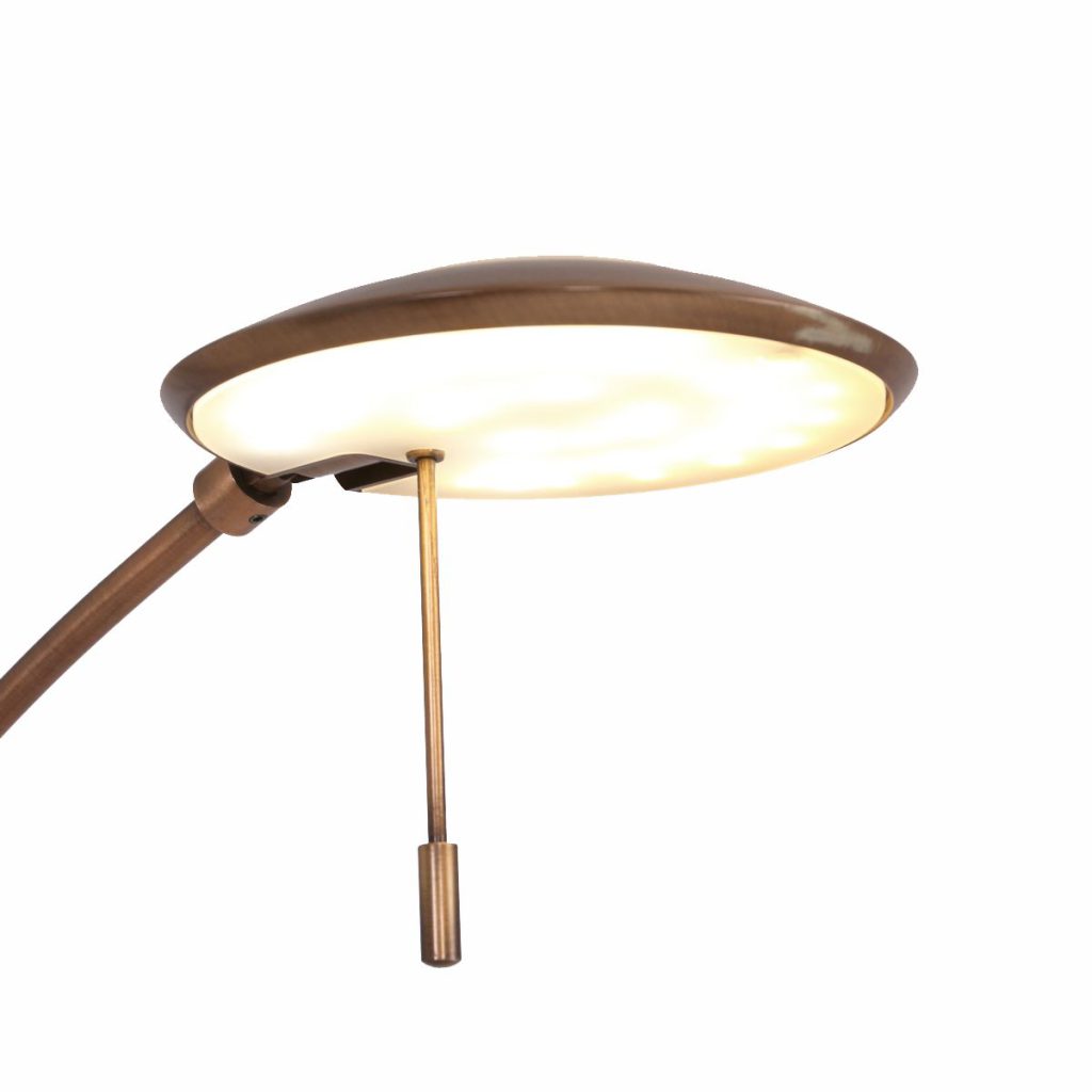 Klassieke bronzen metalen kunststof vloerlamp Steinhauer Zenith led - Afbeelding 16