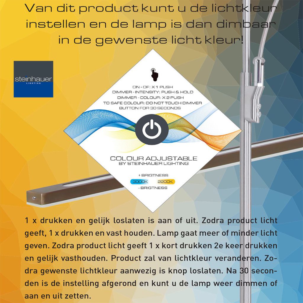 Klassieke bronzen metalen kunststof vloerlamp Steinhauer Zenith led - Afbeelding 21