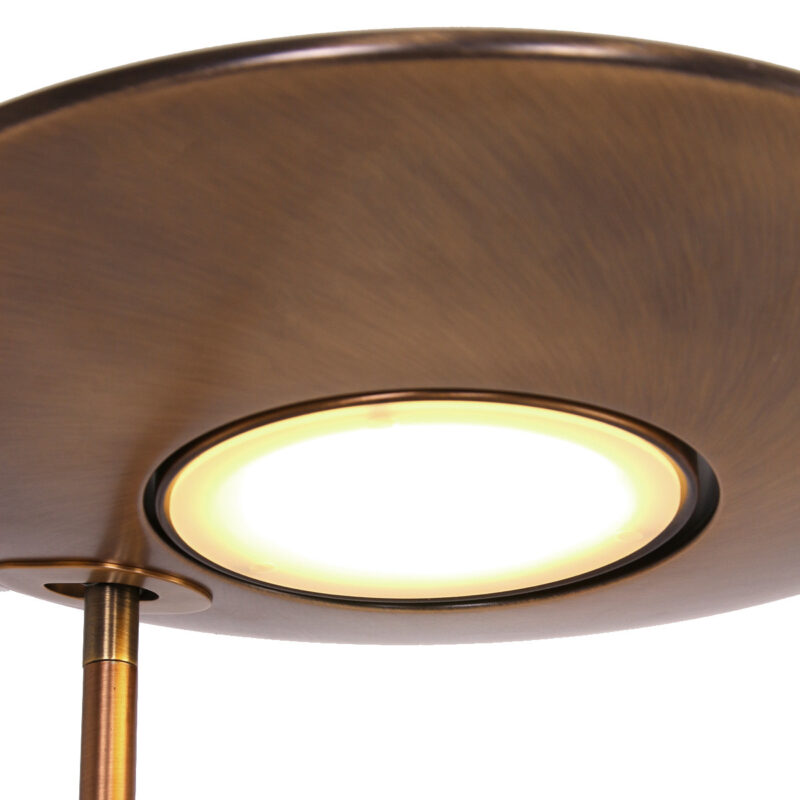 Klassieke bronzen metalen kunststof vloerlamp Steinhauer Zenith led - Afbeelding 6