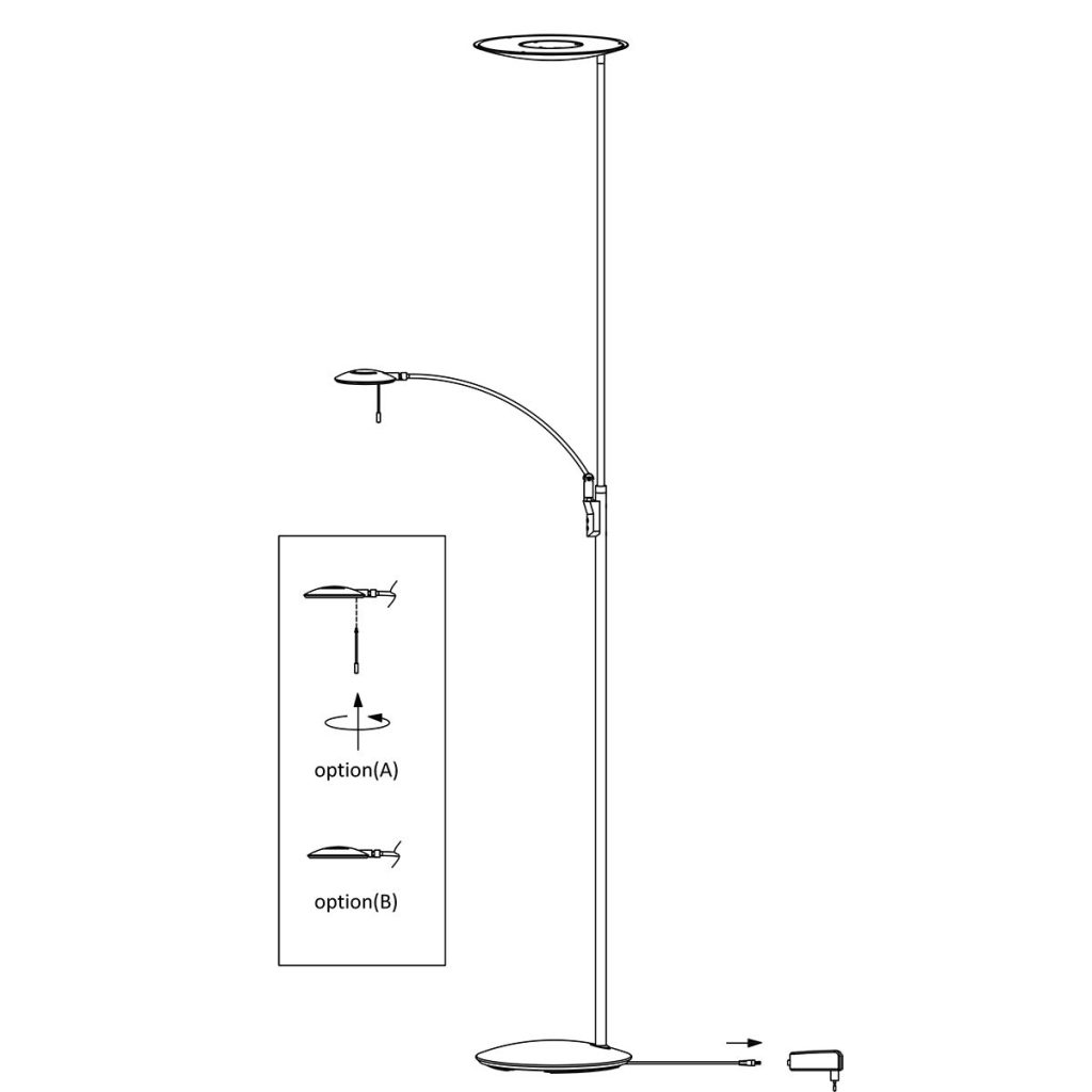 Klassieke bronzen metalen kunststof vloerlamp Steinhauer Zenith led - Afbeelding 10