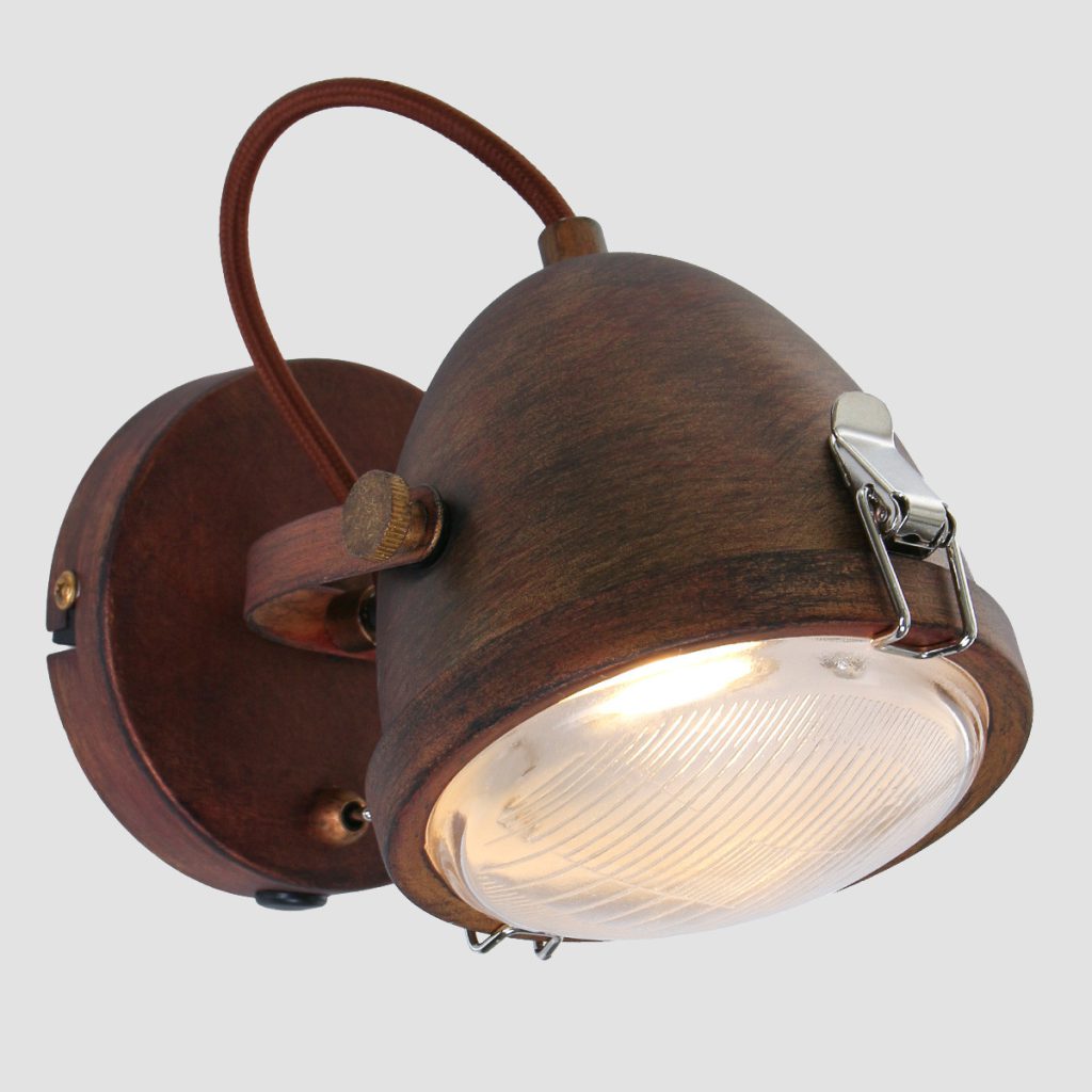 Industriële bruine metalen glazen spot Mexlite Paco - Afbeelding 11