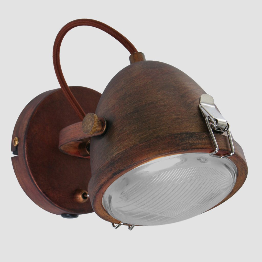 Industriële bruine metalen glazen spot Mexlite Paco - Afbeelding 12