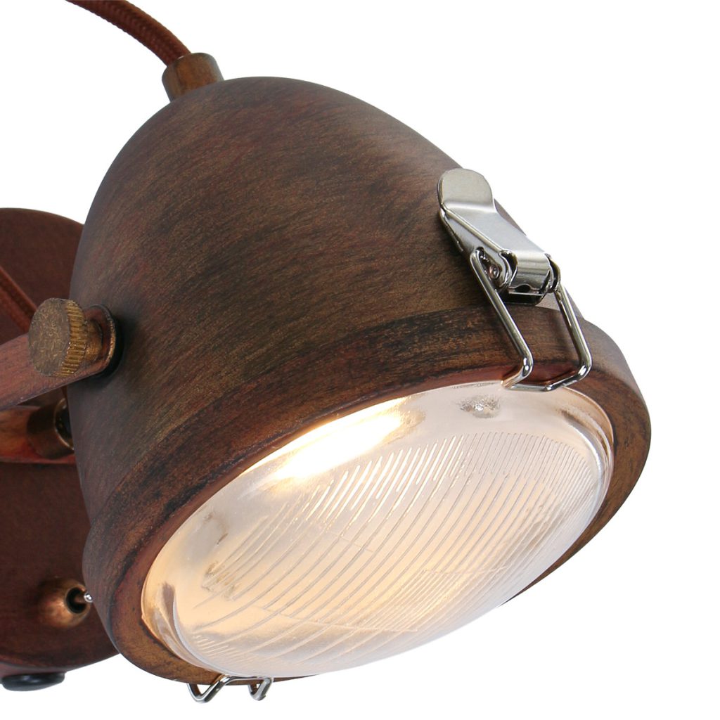 Industriële bruine metalen glazen spot Mexlite Paco - Afbeelding 13