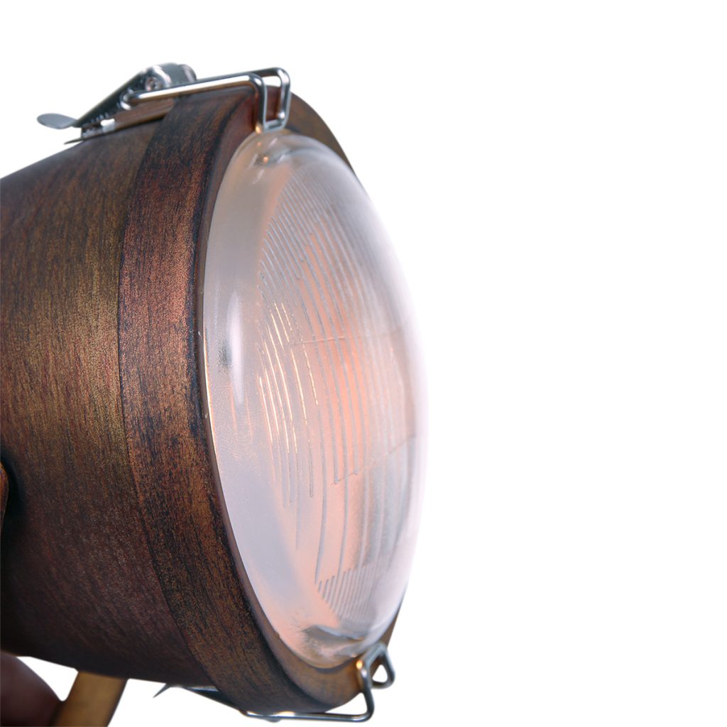 Industriële bruine metalen glazen spot Mexlite Paco - Afbeelding 4