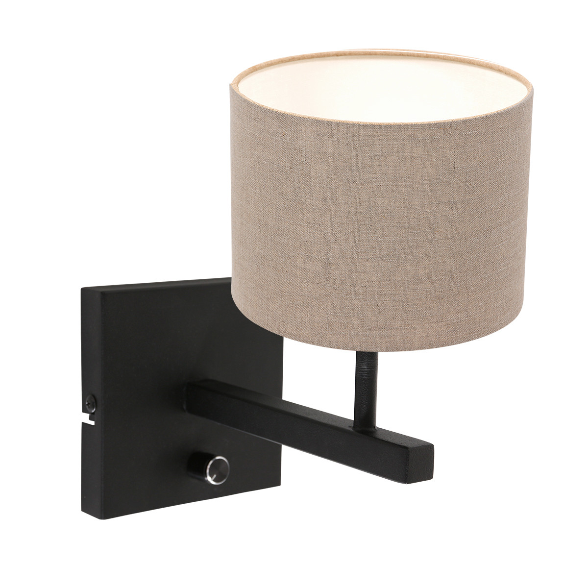 wandlamp-met-beige-kap-steinhauer-stang-8172zw