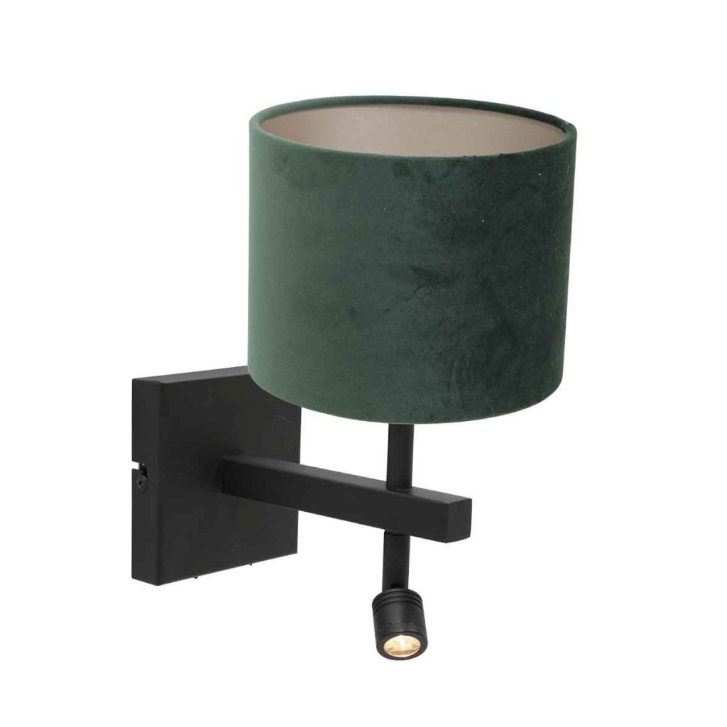 wandlamp-met-groene-kap-en-leeslampje-steinhauer-stang-8205zw-1