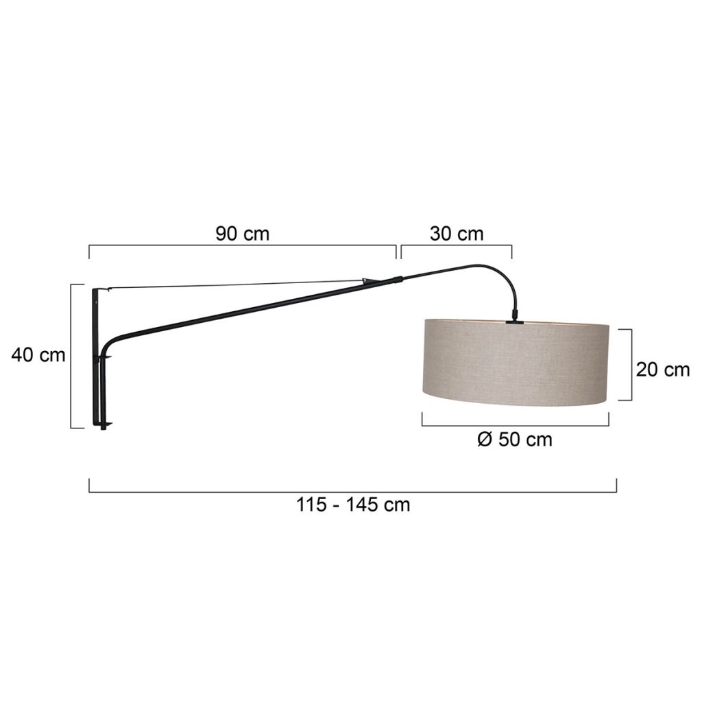 Wandlamp met lange arm beige kap Steinhauer Elegant classy - Afbeelding 6