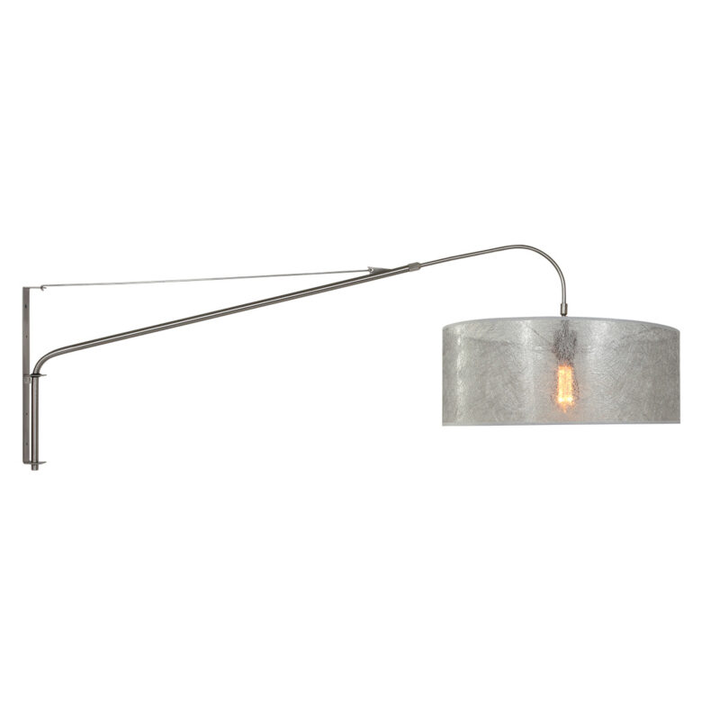 Wandlamp met lange arm zilveren kap Steinhauer Elegant classy - Afbeelding 2