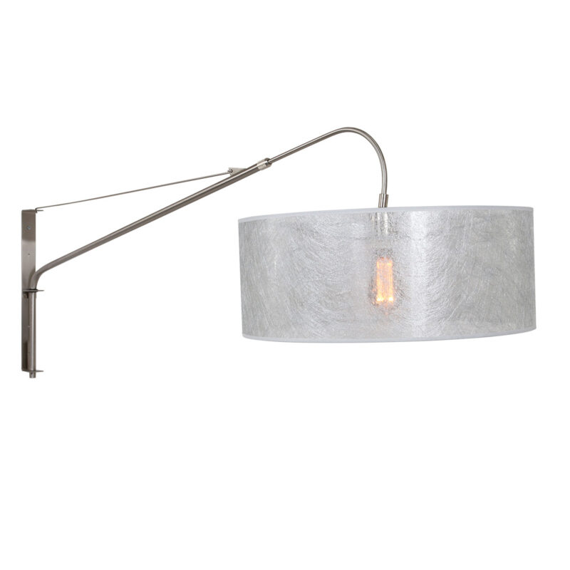 Wandlamp met lange arm zilveren kap Steinhauer Elegant classy - Afbeelding 13